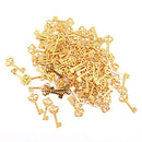 100Pcs Jewelry Finding Charms & Pendants Gold Plated Alloy Key Pendants