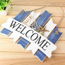 Nautical Decor Wooden Hanging Plaque WELCOME Sign for Shop Cafe Door - Fence Shaped