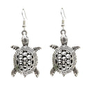 Antique Silver Cute Animal Turtle Drop Dangle Hook Earrings Women's Jewelry