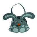 Cute Grey Easter Rabbit Basket Bag Egg Gift Candy Treat Bag Party Favor