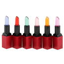 6 Pieces Flower Jelly Temperature Magic Change Color Waterproof Lipstick Moisturizer Lip Gloss Moist Lip Care
