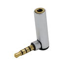 (1 Pack) 3.5mm Male to Female Auxiliary Stereo Audio Headphone Jack AUX Adapter [4-Conductor | 24K Gold Plated Plug] for iPhone, Smartphones, Tablets, Speakers, Microphone & Card Readers Silver