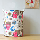 Owl Design Cotton Linen Draw String Storage Bag Toy Shoes Laundry Organizer Home Collections