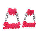 Exaggerate Acrylic Bowknot SWEET Letter Dangle Earrings Ear Stud Fancy Lady Party Prom Decorations