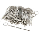 100 Pieces Precision Eyeglass Screwdriver 4 in 1 Keychain Glass Eyewear Mobile Phone Watch Repair Tool