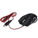 Ergonomic Optical Wired Computer Gaming Mouse 3200DPI Adjustment 6 Buttons Black