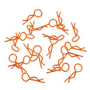 20pcs Stainless Steel Body Clips R Pin Shell For 1/10 1/12 1/8 RC Car - Orange
