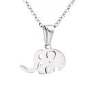 Fashion Womens Silver Elephant Animal Pendant Necklace Stainless Steel Chain