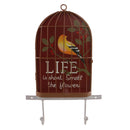 Life is Short Smell the Flower Metal Bird Cage Wall Hanger Home Party Decor
