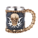 Stainless Steel Gothic Tribal Skull Tankard Coffee Mug Cup Creepy Drinkware
