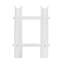 Plastic Fishing Rod Holder Pole Rack 2 Tubes Sockets for Boat Kayak Fishing White