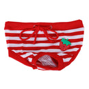 Cute Striped Pattern Cotton Dog Sanitary Pant Diaper Brief Pet Supplies Red + White L