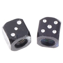 2 pcs Black Dice Tire air Valve Stem Caps Car Truck Bike ATV Wheel Rims