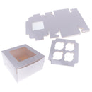 25pcs 4-Hole Muffin Chocolate Cupcake Cookie DIY Packing Container Wedding Xmas Party Gifts Bakery Holder Boxes16x16x9cm