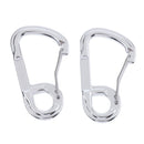 Pack of 2 - Aluminium Alloy Silver Wiregate Carabiners, Lightweight Backpack Buckle, Outdoor Hiking Climbing Snap Clip Hook, Travelling Keyring Key Chain