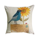 Fashionable Bird Flower Print Pattern Charms Cotton Linen Waist Throw Pillow Case Cushion Cover Decor for Home Bedroom Car Decor