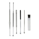 6pcs Stainless Steel Earwax Cleaner Ear Wax Removal Earpick Curette Ear Picker Kit + Plastic Storage Box Case Set