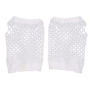 Women Girls Fashionable Bride To Be Hens Night Party Fishnet Fingerless Half Gloves Dance Costume Accessory 1 Pair White