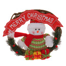 Snowman Rattan Ring Wreath Christmas Door Wall Hanging Decor Ornaments Red