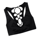 Womens Girls Sports Athletic Gym Yoga Sports Exercise Wear Stretch Vest Back Sports Strappy Design Bra Black XL