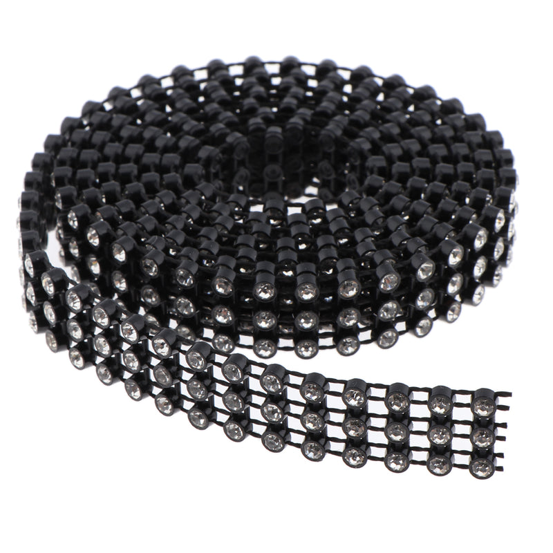 1 Yard 11mm Bling Beaded Rhinestone Chain Ribbon Trim Sewing Decoration Embellishments