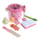 Colorful Wooden Hot Pot Pretend, Kitchen Vegetables Set for Toddlers, Kids Educational Toy