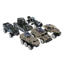 6 Pieces Kids Toy Model Alloy Diecast Car 1:64 Vehicle Model Set Collection Gift - Army Cars