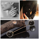 Women Double Faux Pearls Collar Brooch Pin Jewelry Wedding Bridal Party