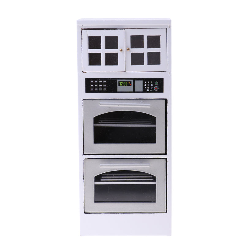 1/12 Dollhouse Miniature Luxury Wooden 3-Layer Microwave Cabinet Kitchen Furniture Accessories