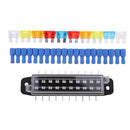 Car Boat DC12-24V 10 Road Fuse Box Holder and Fuse with Spade Terminals Kits