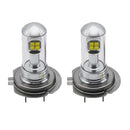 2pcs White H7 Universal Car Headlight DRL Fog Lamp LED Bulb Replacement