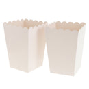 Pack of 12 Pure White Birthday Baby Shower Summer Party Popcorn Treat Boxes