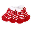 Skid Free Cute Paw Prints Warm Dog Socks Pet Supplies Red + White XL PACK OF 4PCS