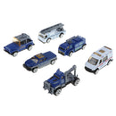 6 Pieces Kids Toy Model Alloy Diecast Car 1:64 Vehicle Model Set Collection Gift - Police Cars