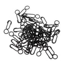 50pcs Stainless Steel Mini Fishing Quick Change Clips Round Head Snap Safty Connector Pin Carp Fishing Tackle Black