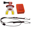 Surfing Fixed Braces Connecting Mouth Mount Set For GoPro Hero 5 4 3 Red