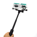 Monopod Selfie Stick With Dual Port Holder Kits For Double Sports DV Camera