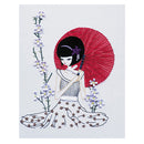 Silk Ribbon Embroidery Kit Elegant Lady Wall Home Decor Handmade Cross Stitch 50x60cm