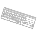 Symbols Template Ruler Drafting Drawing Stencil for DIY Craft Tool Kids Toys Silver