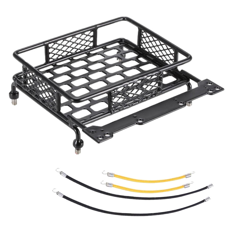 1/10th RC Rock Crawler Luggage Roof Rack with Cord Rope for Axial SCX10 Model Cars