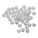 50 Pcs Hollowed Engraved Beads Jewelry Making Accessories DIY Craft Suppliers Round Brightly Color with Leaf on Surface 8MM