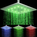 3 Color LED Top Shower Head Temperature Control Overhead Shower Sprayer 8 In