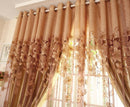 Morning Glory Pattern Window Door Balcony Curtain Home Office Decor Coffee