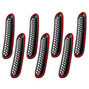 Car Front Grill Cover , Black ABS Front Bumper Grill Guard Insert Matte Mesh Frame for 07-16 JEEP WRANGLER JK