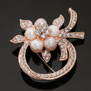Vintage Alloy Brooch DIY Crystal Pin Badge Gift for Wedding Bride Flowers