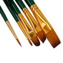 5pcs Nylon Hair Paint Brush Set Artist Watercolor Acrylic Oil Painting Supplies-Dark Green Handle
