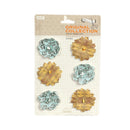Paper Flowers 6pcs Cards Crafts Embellishment 2 Colors Choice