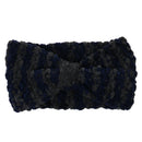 Women's Yoga Sportswear Knitted Ear Warmer Bow Crochet Winter Headwear Headwrap Hair Band Accessory Headband Grey Blue