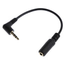 Right Angled 3 Pole 3 Ring 1/8'' 3.5mm Male to 4 Pole Male TRRS Female Adapter Cable Extension Wire Black