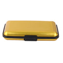Mini Waterproof Striped Aluminum Metal ID Credit Card Holder - Gold